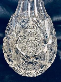 Estate Fresh ABP Antique Deep Cut Crystal Glass Wine Decanter Carafe Vase