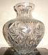 European Lead Crystal Cut Star Pinwheel Hobstar Vase 10 X 8 1/2 Inch