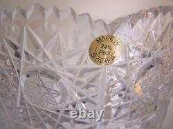 Exc. Bohemian Czech / Slovakia Clear Crystal 12 Queen Ann Lace Cut Crystal Vase