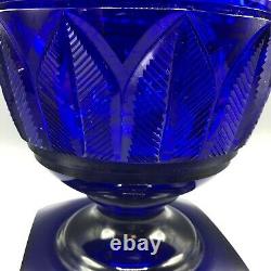 Exceptional T. G. Hawkes & Co. Cobalt Blue Cut Crystal Pedestal Vase /b