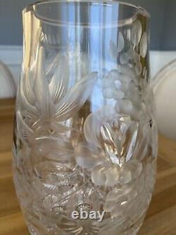 Exquisite Crystal Bouquet Flower Vase Brilliant Etched Art Deco Clear Cut