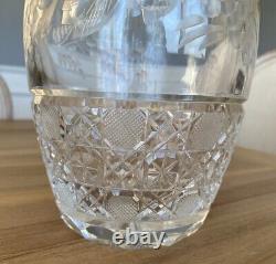 Exquisite Crystal Bouquet Flower Vase Brilliant Etched Art Deco Clear Cut