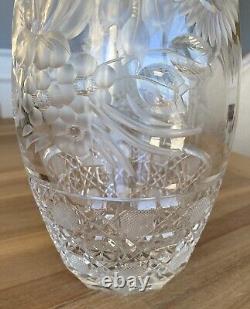 Exquisite Crystal Bouquet Flower Vase Brilliant Etched Art Deco Clear Cut