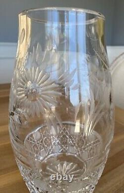 Exquisite Crystal Bouquet Flower Vase Brilliant Etched Art Deco Clear Cut