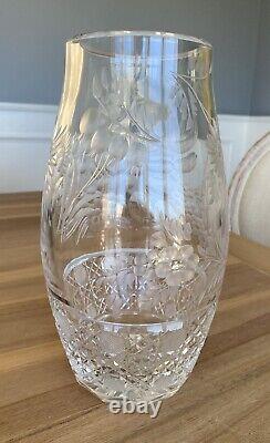 Exquisite Crystal Bouquet Flower Vase Brilliant Etched Art Deco Clear Cut