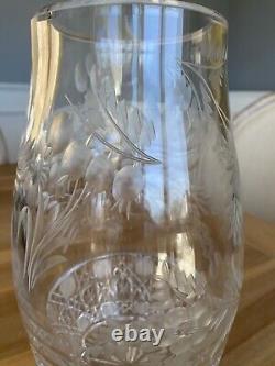 Exquisite Crystal Bouquet Flower Vase Brilliant Etched Art Deco Clear Cut