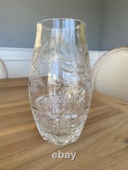 Exquisite Crystal Bouquet Flower Vase Brilliant Etched Art Deco Clear Cut