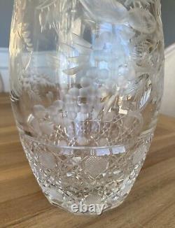 Exquisite Crystal Bouquet Flower Vase Brilliant Etched Art Deco Clear Cut