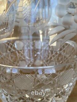 Exquisite Crystal Bouquet Flower Vase Brilliant Etched Art Deco Clear Cut