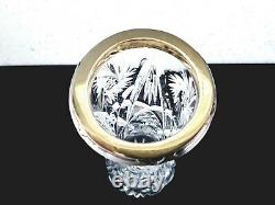 FABERGE Imperial Russian Lead Cut Crystal Bud Flower Vase 84 Silver Rim