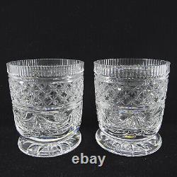 FLORA by WILLIAM YEOWARD Cut Crystal PAIR 4 Footed Vases or Cachepot Jardiniere
