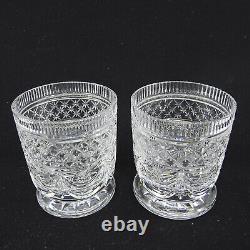 FLORA by WILLIAM YEOWARD Cut Crystal PAIR 4 Footed Vases or Cachepot Jardiniere