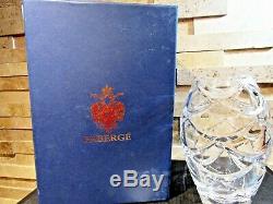 Faberge Atelier Cut Crystal Vase in Original Presentation Box Pine Cone Signed