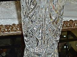 Fabulous Vintage Large Vintage Crystal Hand Cut Vase Bohemia C 1960's