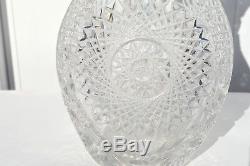 Fantastic Large Abp American Brilliant Cut Crystal Glass Vase Majestic 14 Tall