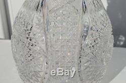 Fantastic Large Abp American Brilliant Cut Crystal Glass Vase Majestic 14 Tall