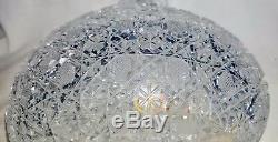 Fine American Brilliant Cut Crystal Carafe Vase Harvard Cane Hoare Hawks Libbey