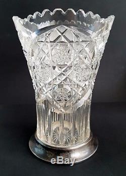 Fine & Perfect c1908 Imperial Russian Faberge Silver & Cut Crystal Glass Vase