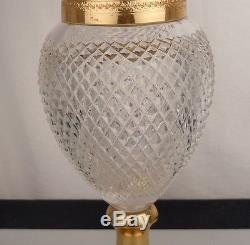 French Cut Crystal Ormolu Vase 12.25