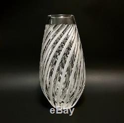 GASPARRI Design Venezia Italy, Italian Art Glass Hand Cut Crystal Vase Signed
