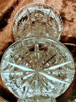 GORGEOUS 12.5 TALL ELEGANT Vintage Crystal Cut Glass Vase GERMANY HEAVY