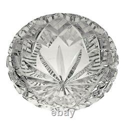 Galway Crystal Shallow Rose Bowl Vase Deep Criss Cross Cuts