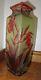 Glass Or Crystal Cut Vase Textured Painted Raised Etched Flowers Moser Look
