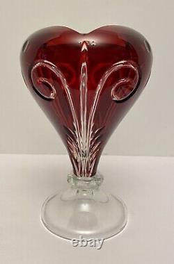 Godinger Crystal Legends 10 Vase Ruby Red Cut To Clear Lead Crystal Vase