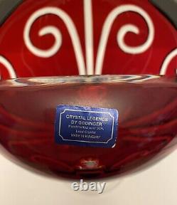 Godinger Crystal Legends 10 Vase Ruby Red Cut To Clear Lead Crystal Vase