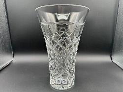 Gorgeous 10''H MCM Heavy Cut Crystal Vase, Pristine Condition