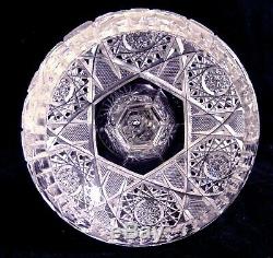Gorgeous ABP Brilliant Cut Glass Crystal Compote Pedestal Bowl Vase