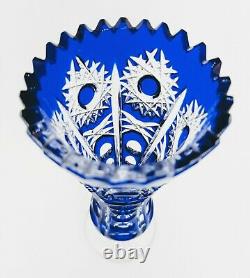 Gorgeous Arnstadt Blue Cut To Clear Crystal Dud Vase