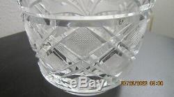 Gorgeous Large All over Hand-Cut, Etched Heavy Lead Crystal Vase 10 tall Vtg