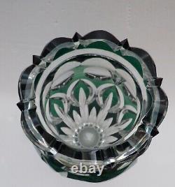 ° Great Val Saint Lambert Glass Crystal clear emerald heavy cut glass Art Deco