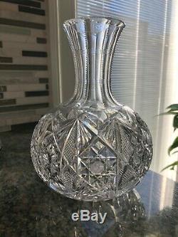 HAWKES Cut-Crystal Carafe Vase 7 Signed Early 1900's Beautiful Decanter