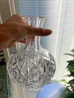 HAWKES Cut-Crystal Carafe Vase 7 Signed Early 1900's Beautiful Decanter