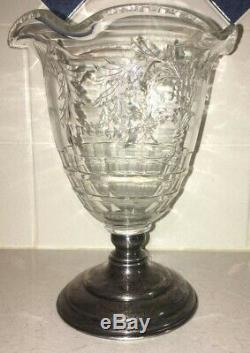 HAWKES STERLING BASE & CUT CRYSTAL GLASS OLD VASE GORGEOUS S 410 52 Pwts