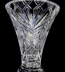 HP Sinclaire & Co Brilliant Cut Crystal Etched Flowers Antique 7 1/8 Vase 1904