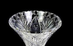 HP Sinclaire & Co Brilliant Cut Crystal Etched Flowers Antique 7 1/8 Vase 1904