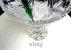 HP Sinclaire & Co Brilliant Cut Crystal Etched Flowers Antique 7 1/8 Vase 1904