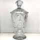 Huge 17 Cut Clear Crystal Covered Footed Cookie Candy Jar Punch Bowl Urn Vase