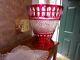 Huge Cut To Clear Cranberry Red Crystal Champagne Ice Bucket Centerpiece Vase