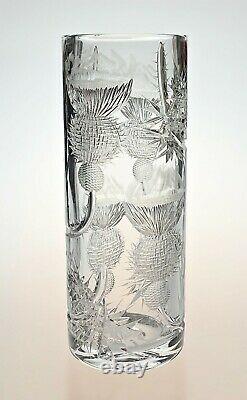 HUGE Josef Svarc Cut Glass Thistle Vase for Podebrady STUNNING, Exbor quality