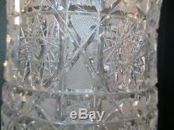 Hand Cut Lead Crystal Queen's Lace Design 10 Vase Rossi Heavy