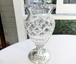 Hawkes Classic Urn Cut Crystal Sterling Silver 9 Vase