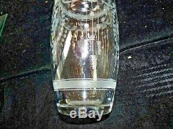 Hawkes Crystal 9 Flower Vase Engraved Cut Art Deco Glass Trefoil Mark ABP