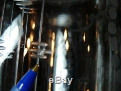 Hawkes Crystal 9 Flower Vase Engraved Cut Art Deco Glass Trefoil Mark ABP
