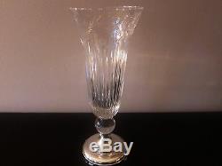 Hawkes Sterling and Cut Glass Crystal Vase 14.75 Inches Tall Beautiful and Rare