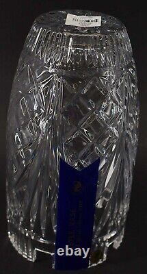 House of Waterford 10 Handmade Coin, Fan & Wedge Cut Crystal Castle Vase