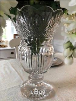 House of Waterford Royal Thistle 13 Handmade Diamond & Wedge Cut Crystal Vase